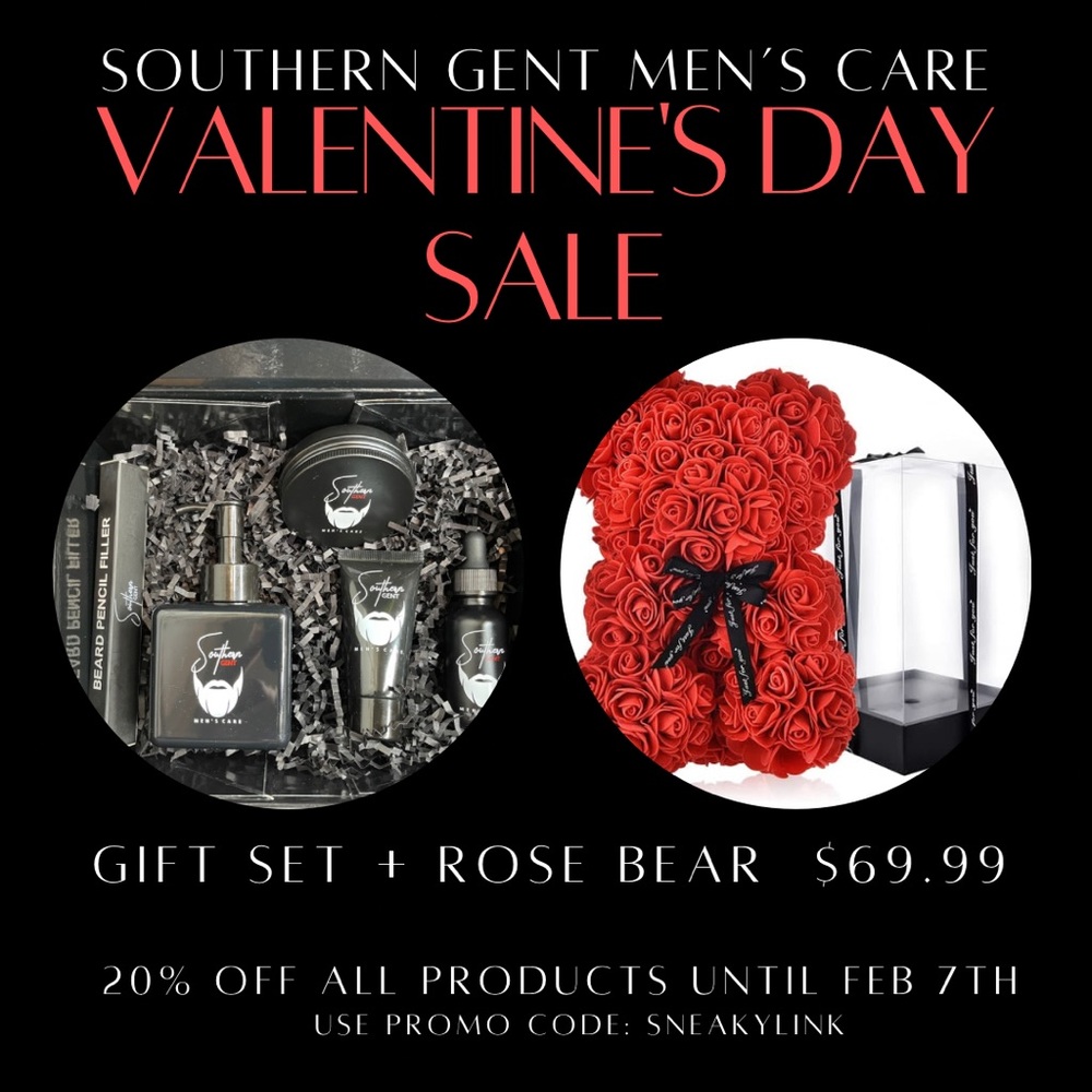 Southern Gent Valentine’s Day Gift Set & Rose Bear
